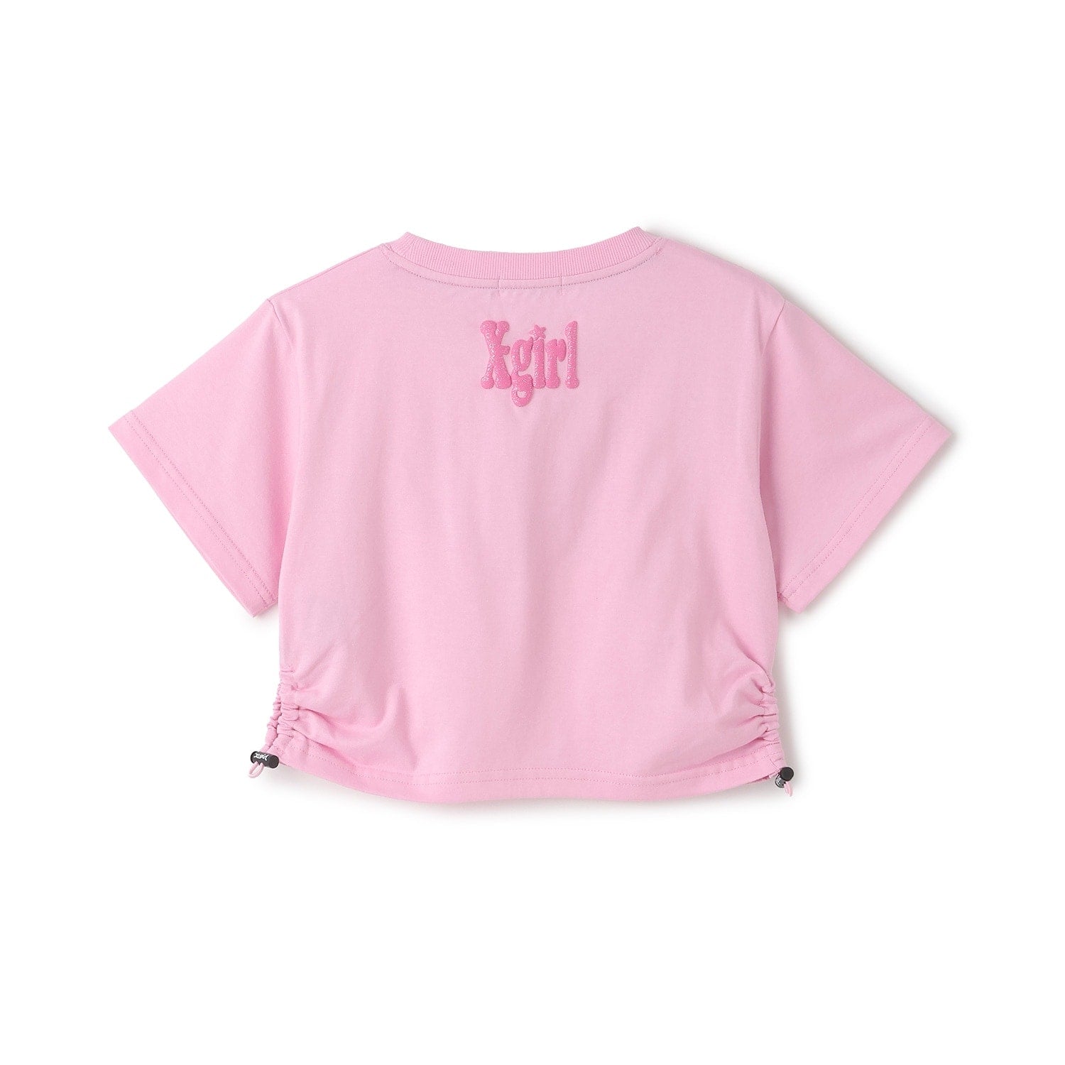 【接触冷感】発泡ハートロゴプリント シャーリング半袖Tシャツ