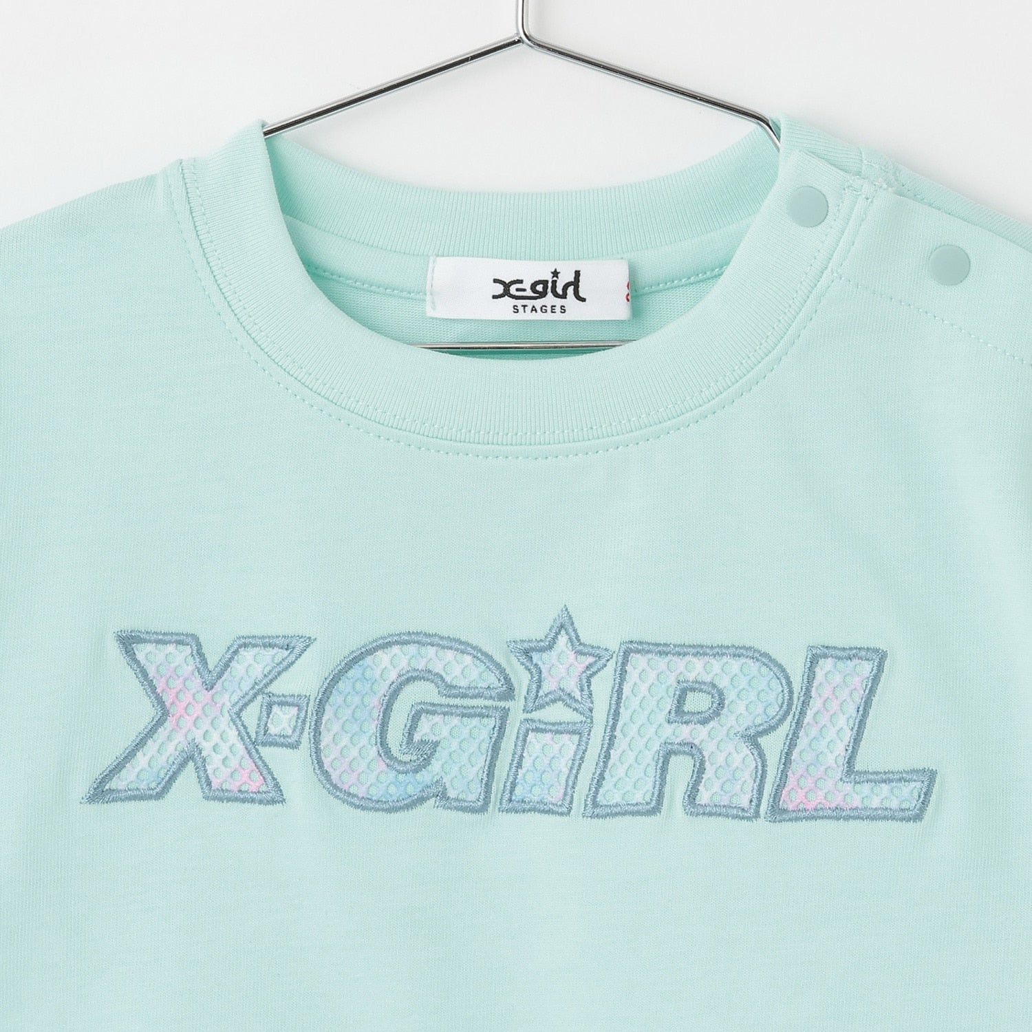 総柄メッシュプリント ショート丈半袖Tシャツ