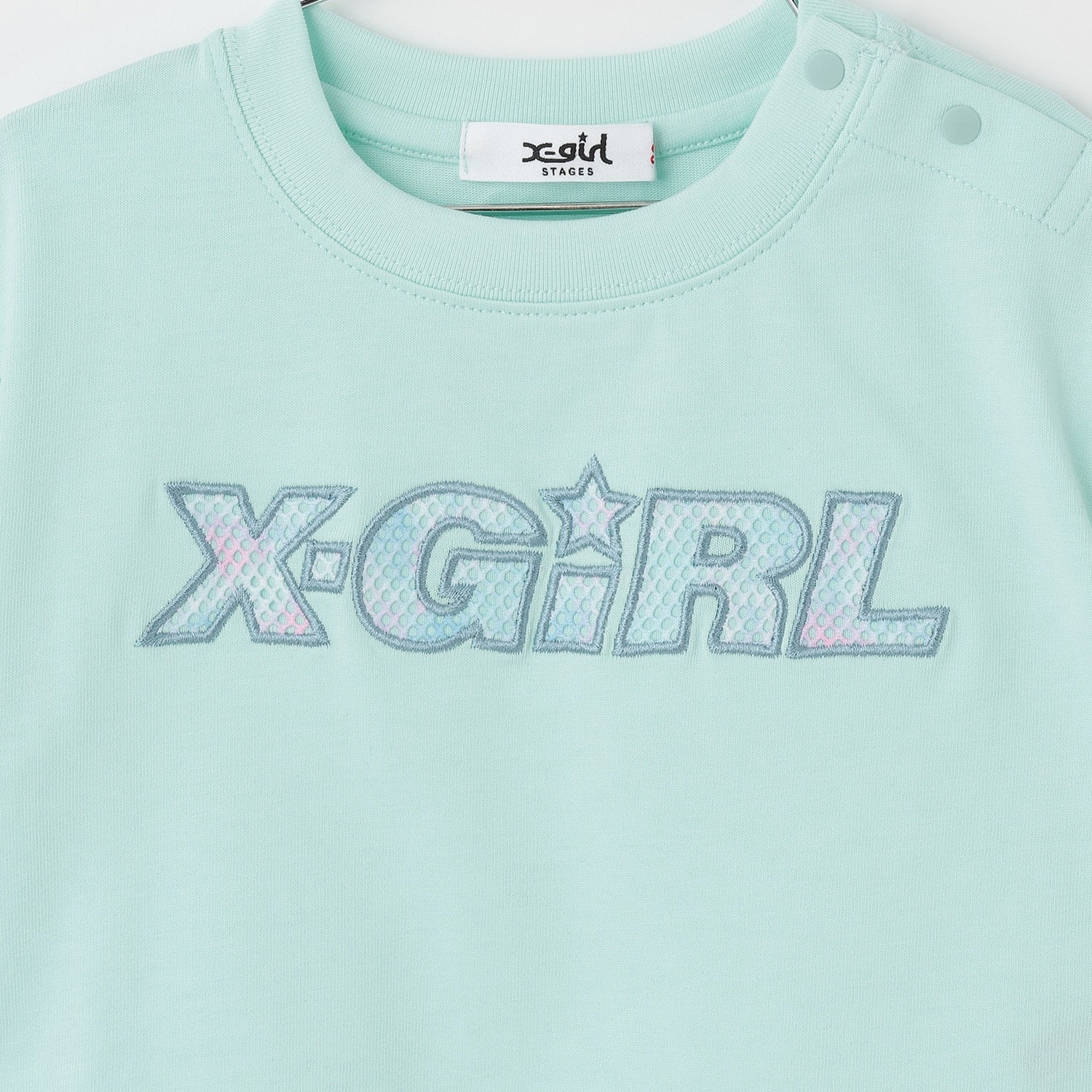 総柄メッシュプリント ショート丈半袖Tシャツ