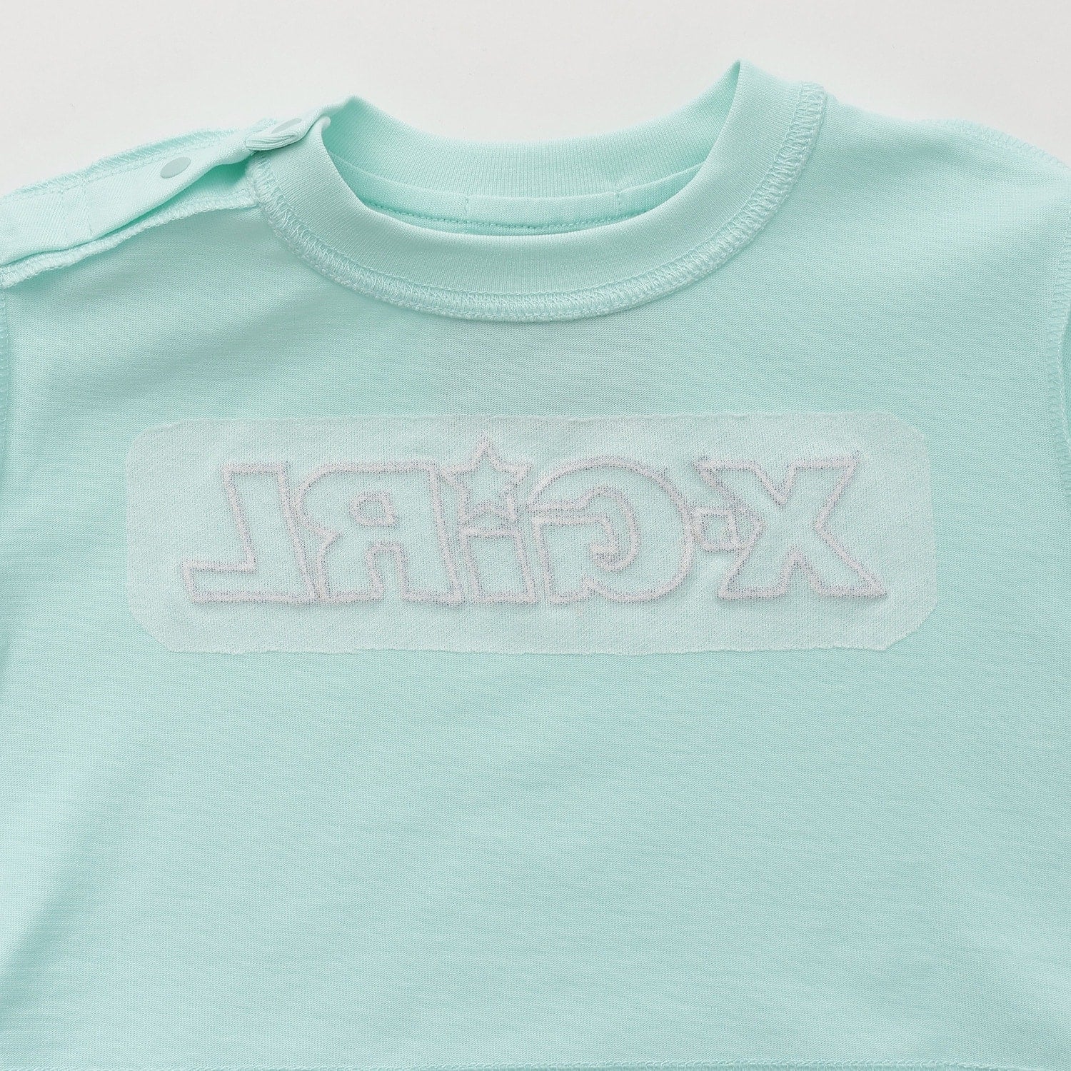 総柄メッシュプリント ショート丈半袖Tシャツ