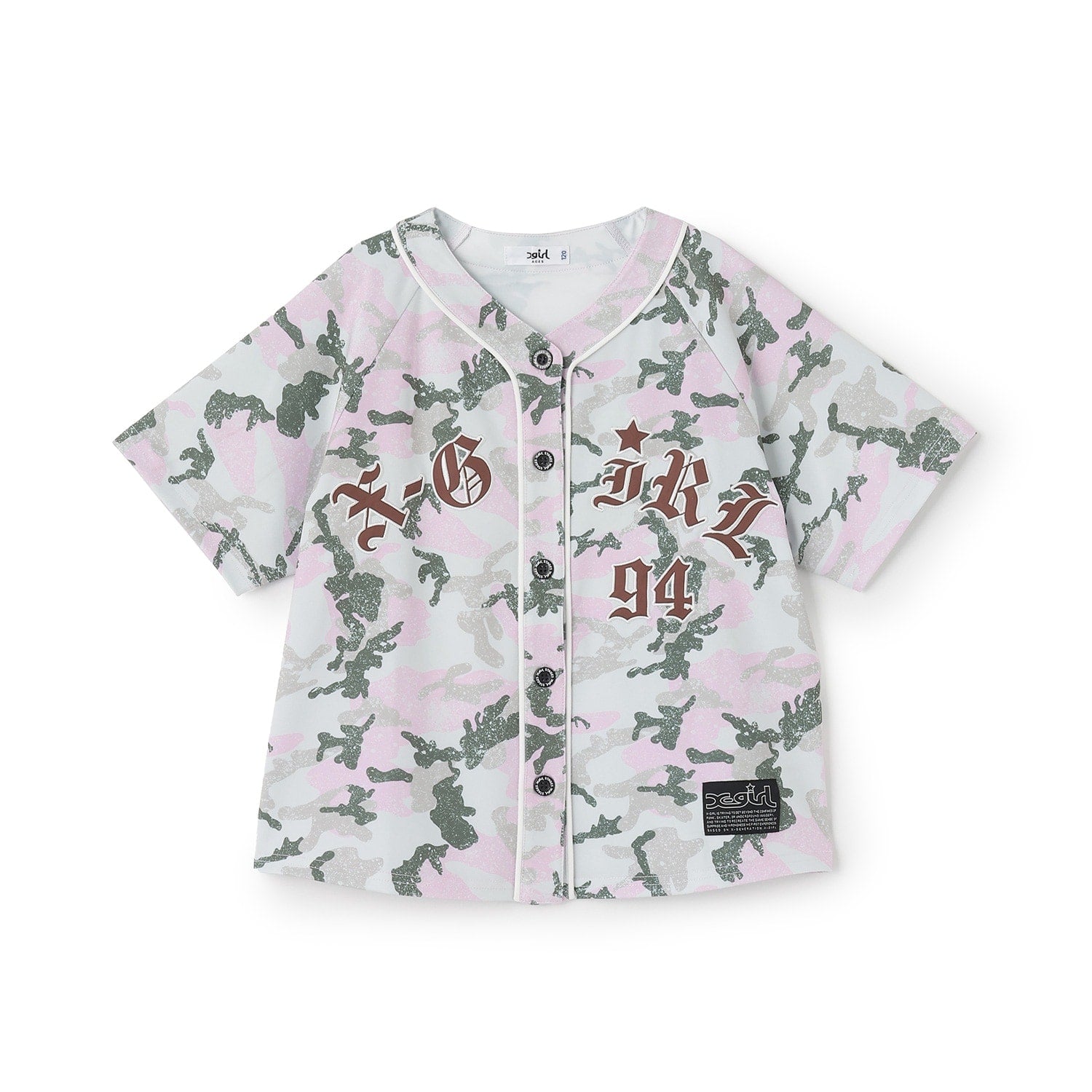 パッチロゴ刺しゅう ベースボール半袖シャツ