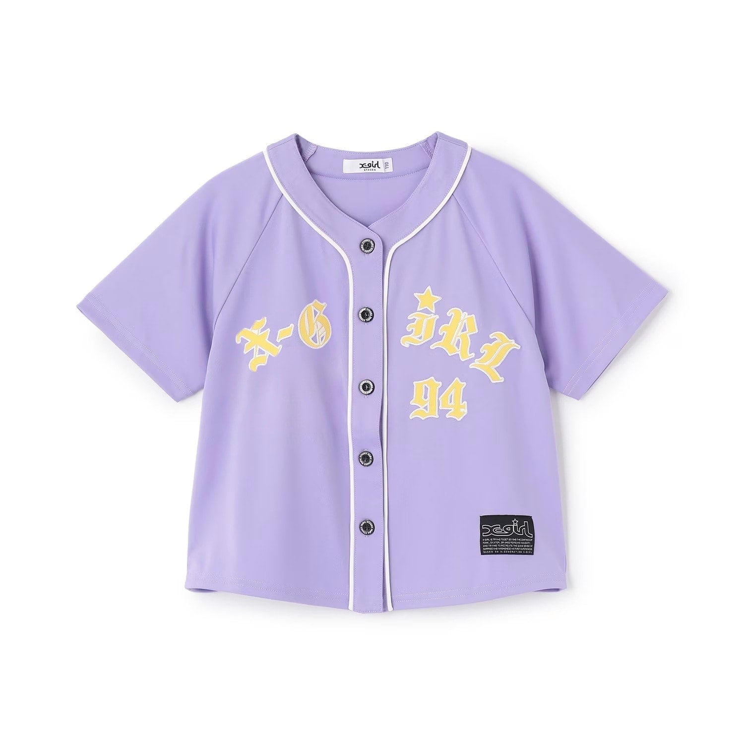 パッチロゴ刺しゅう ベースボール半袖シャツ