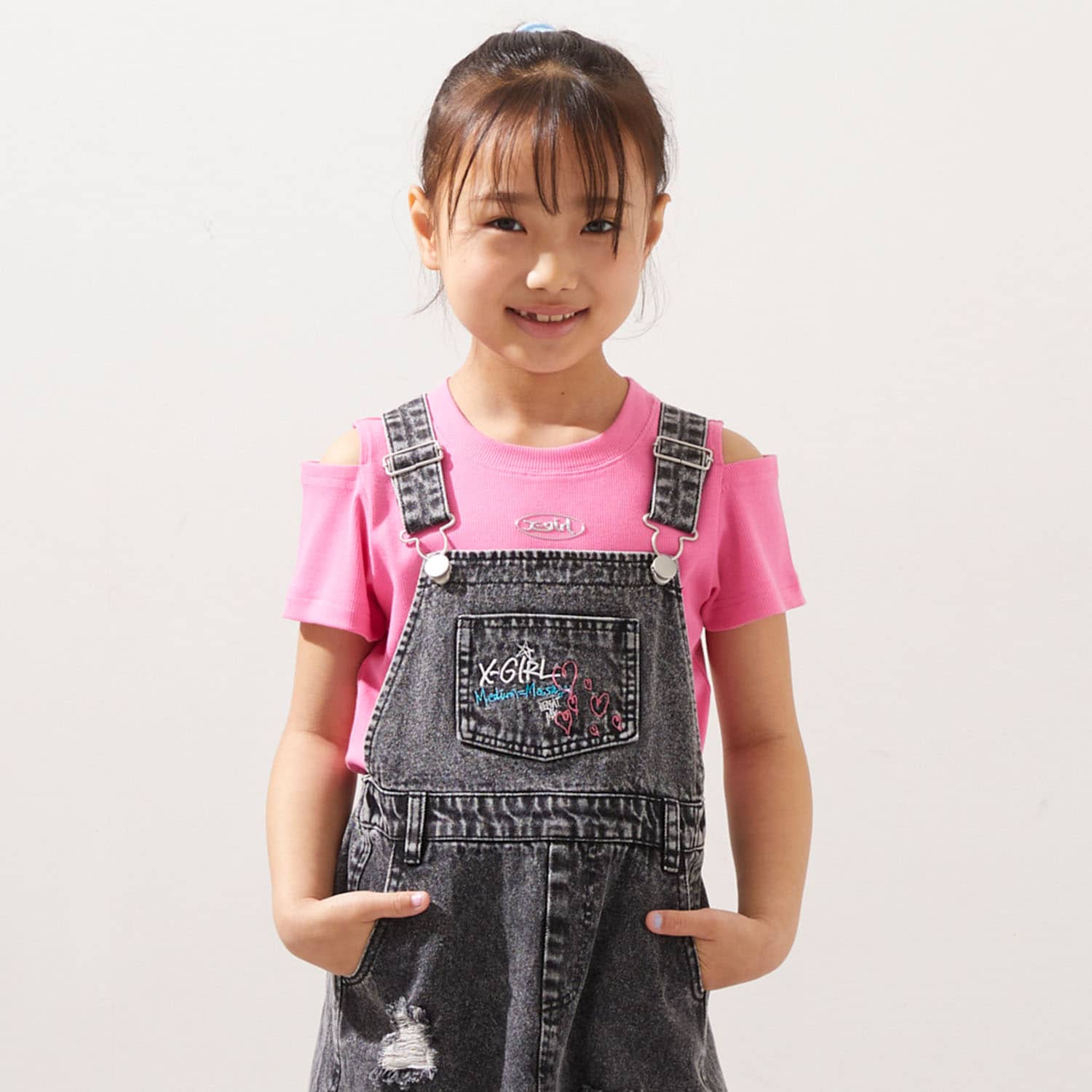 肩あき半袖チビTシャツ