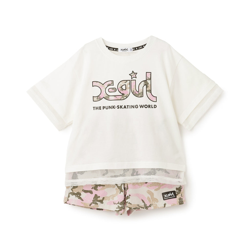 メッシュロゴ半袖Tシャツ+総柄ショートパンツ セット – calif（カリフ