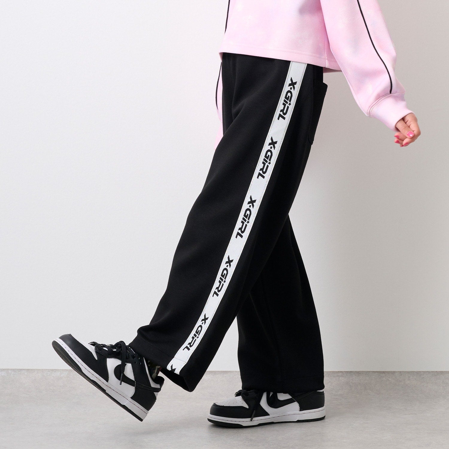 ダンボールニット裾ドロストパンツ