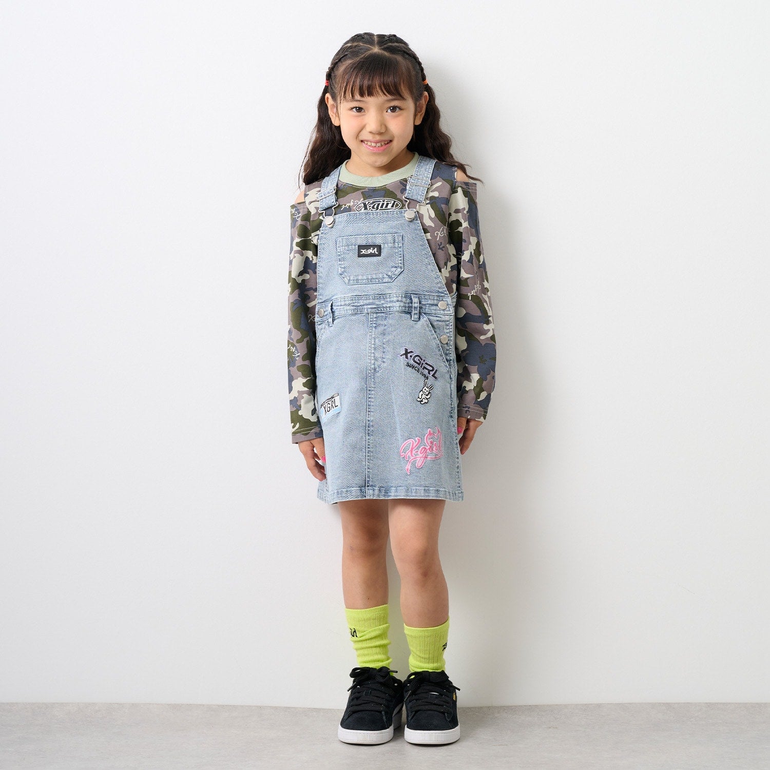 ロゴ刺しゅう肩あき長袖Tシャツ