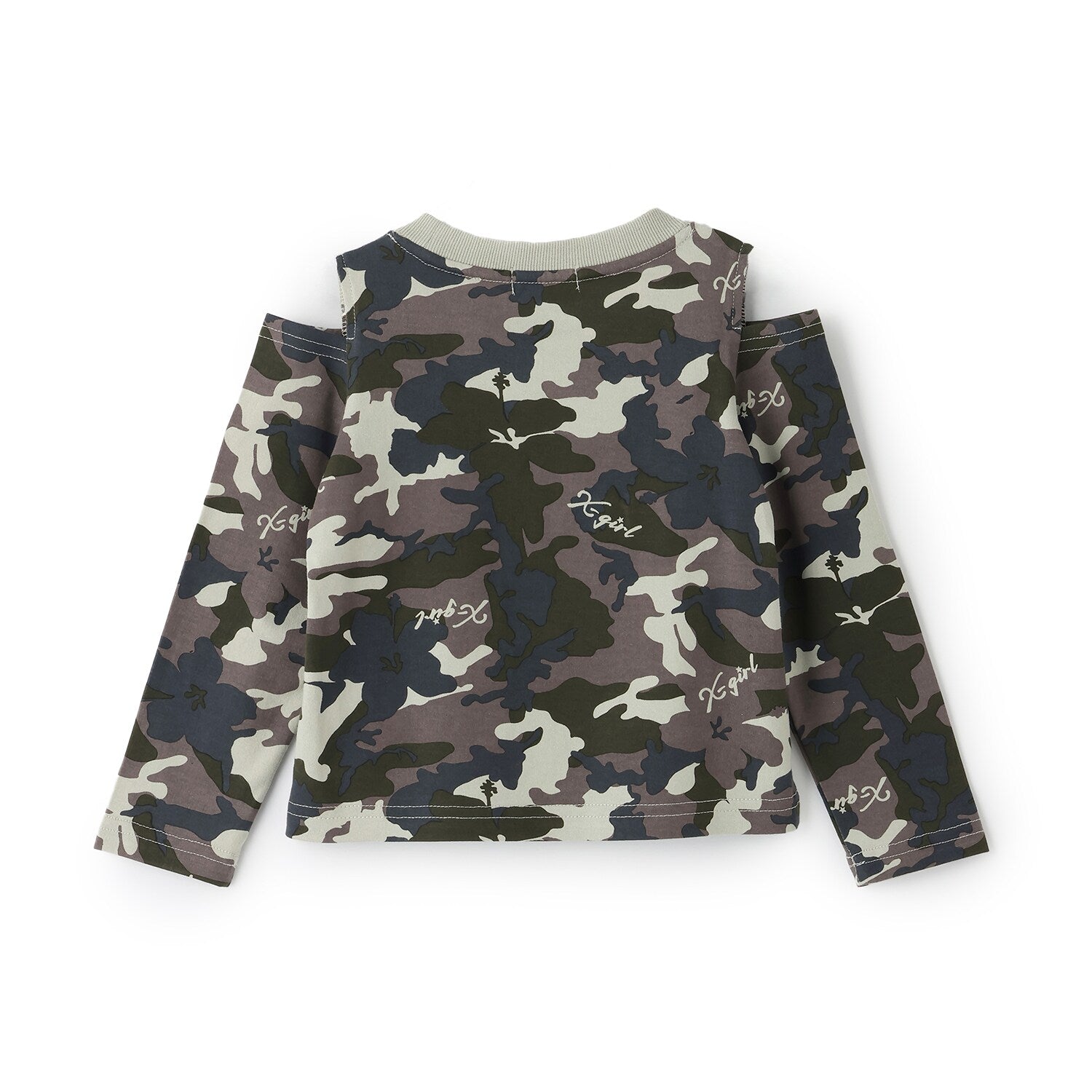ロゴ刺しゅう肩あき長袖Tシャツ