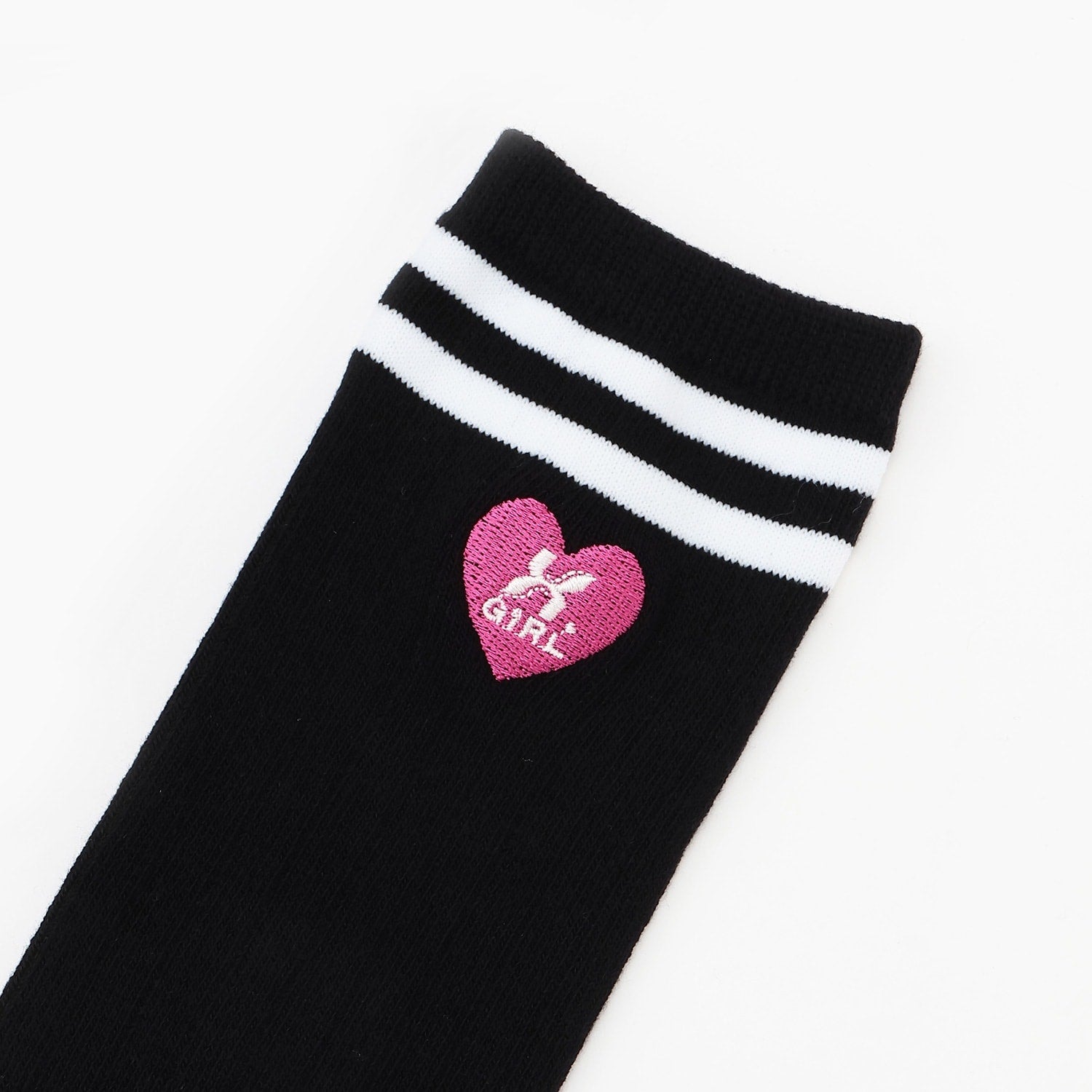 ハート刺繍ニーハイソックス