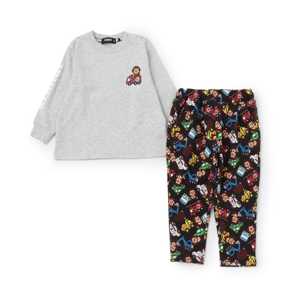 ファニーゴリラ&車長袖Tシャツ+総柄レギンスセット