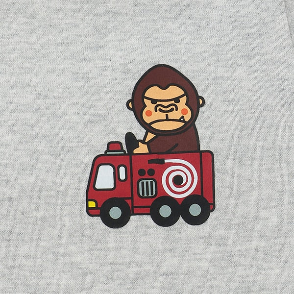 ファニーゴリラ&車長袖Tシャツ+総柄レギンスセット