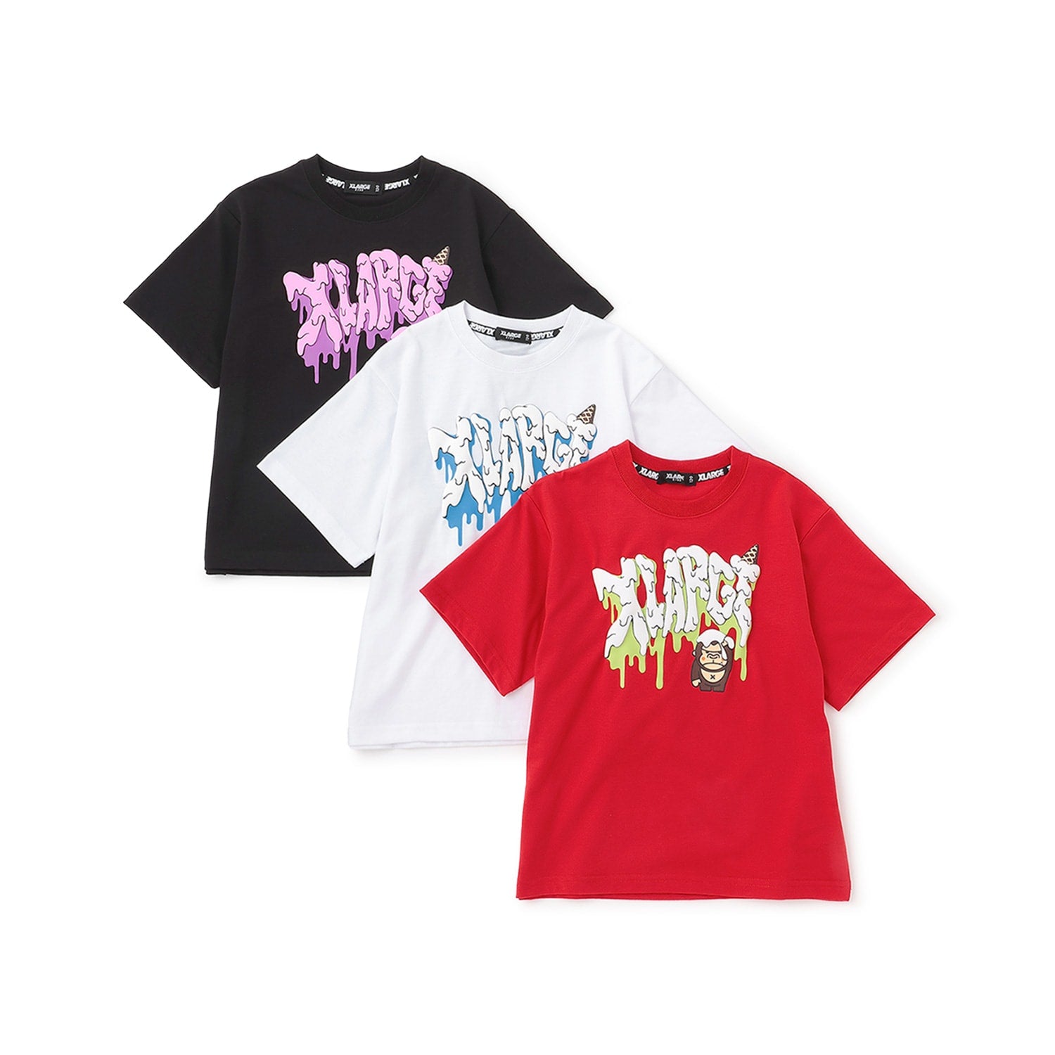 【吸水速乾】ファニーゴリラ&アイスクリーム半袖Tシャツ