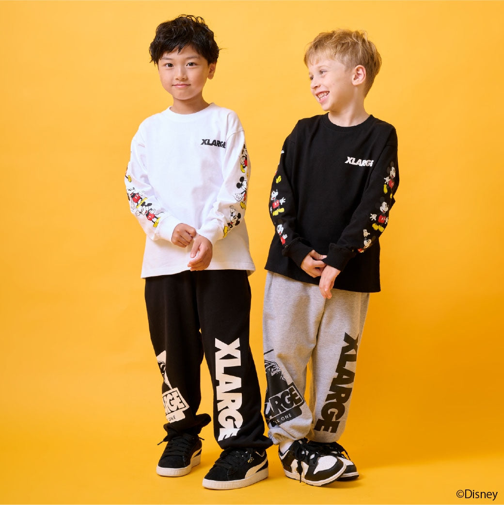 【DISNEY】ミッキーマウス/袖プリント長袖Tシャツ