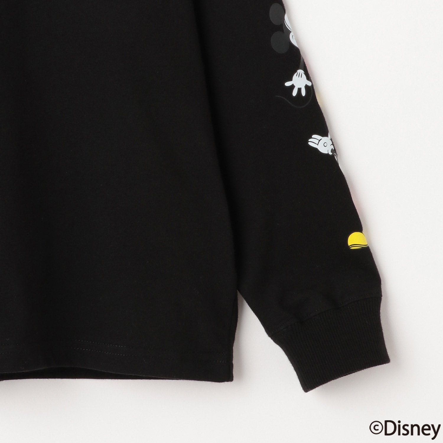 【DISNEY】ミッキーマウス/袖プリント長袖Tシャツ
