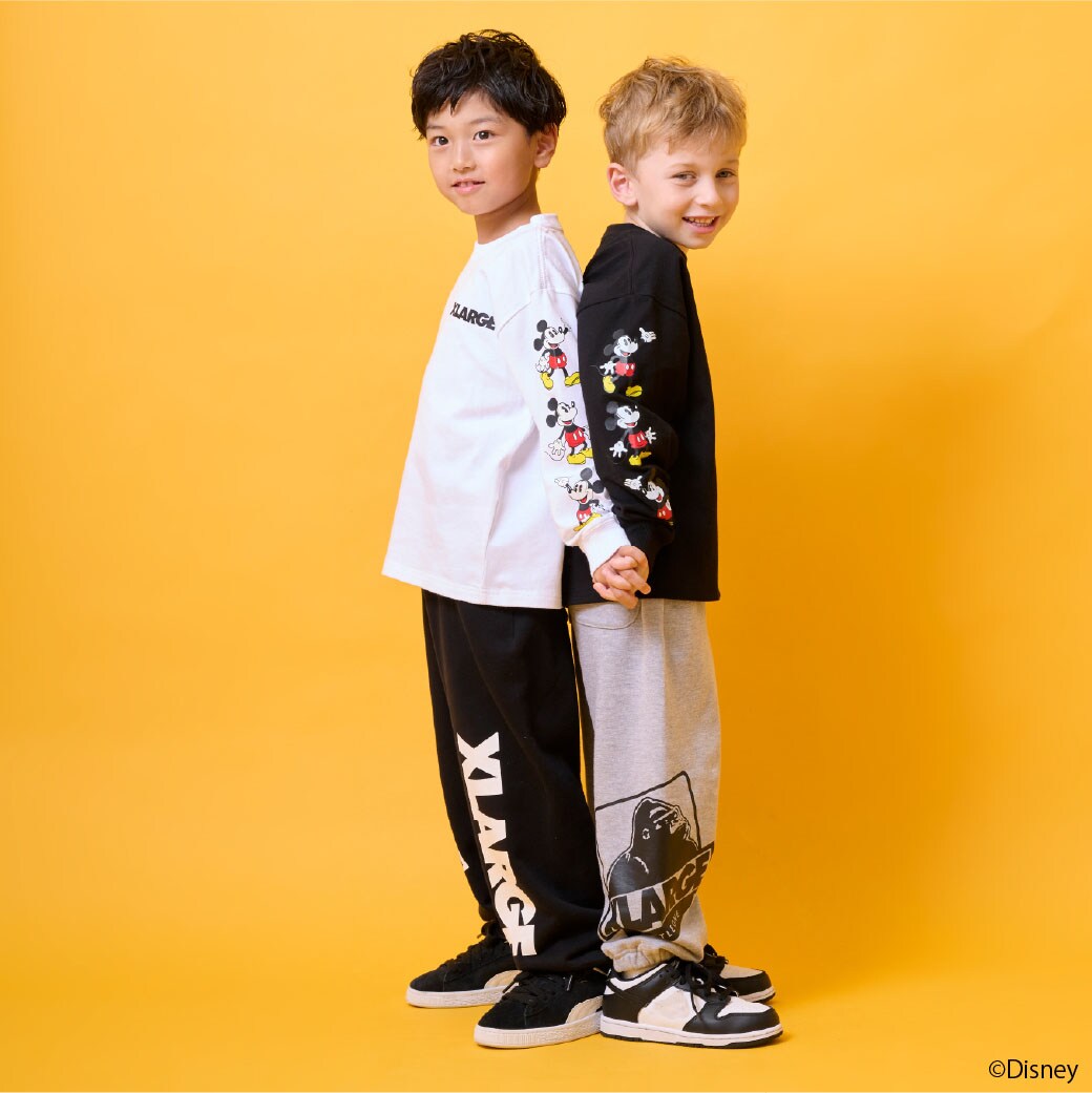 【DISNEY】ミッキーマウス/袖プリント長袖Tシャツ