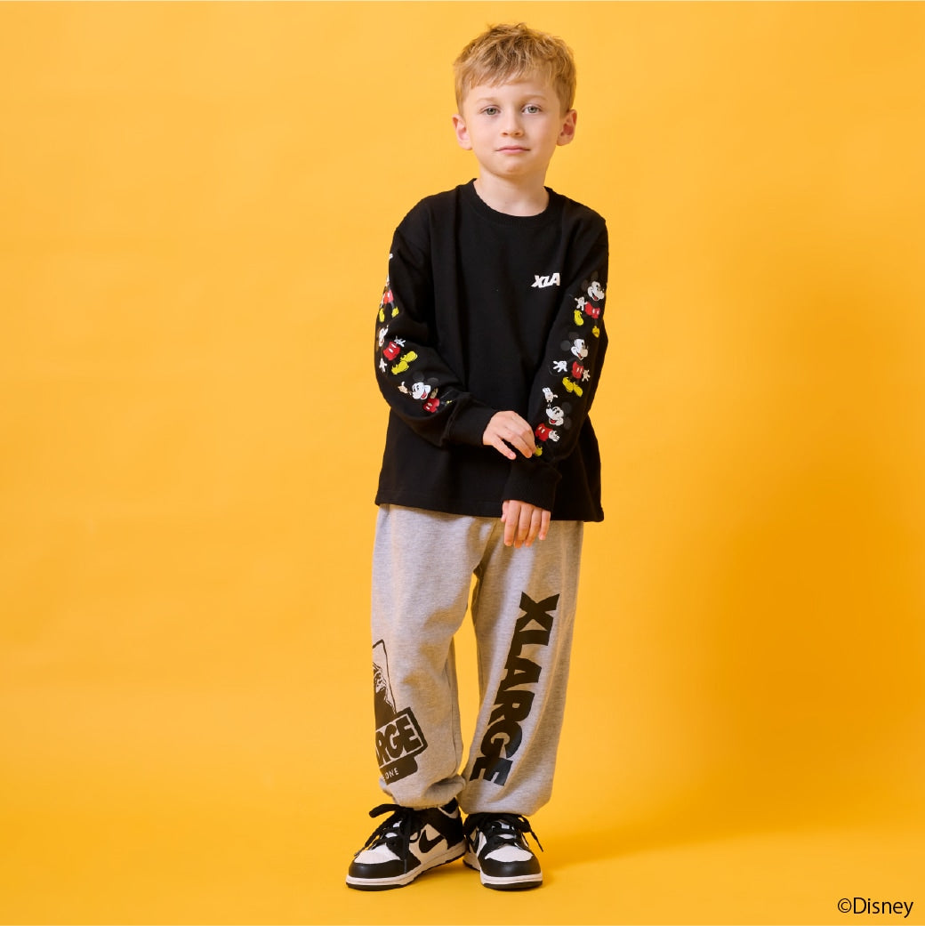 【DISNEY】ミッキーマウス/袖プリント長袖Tシャツ