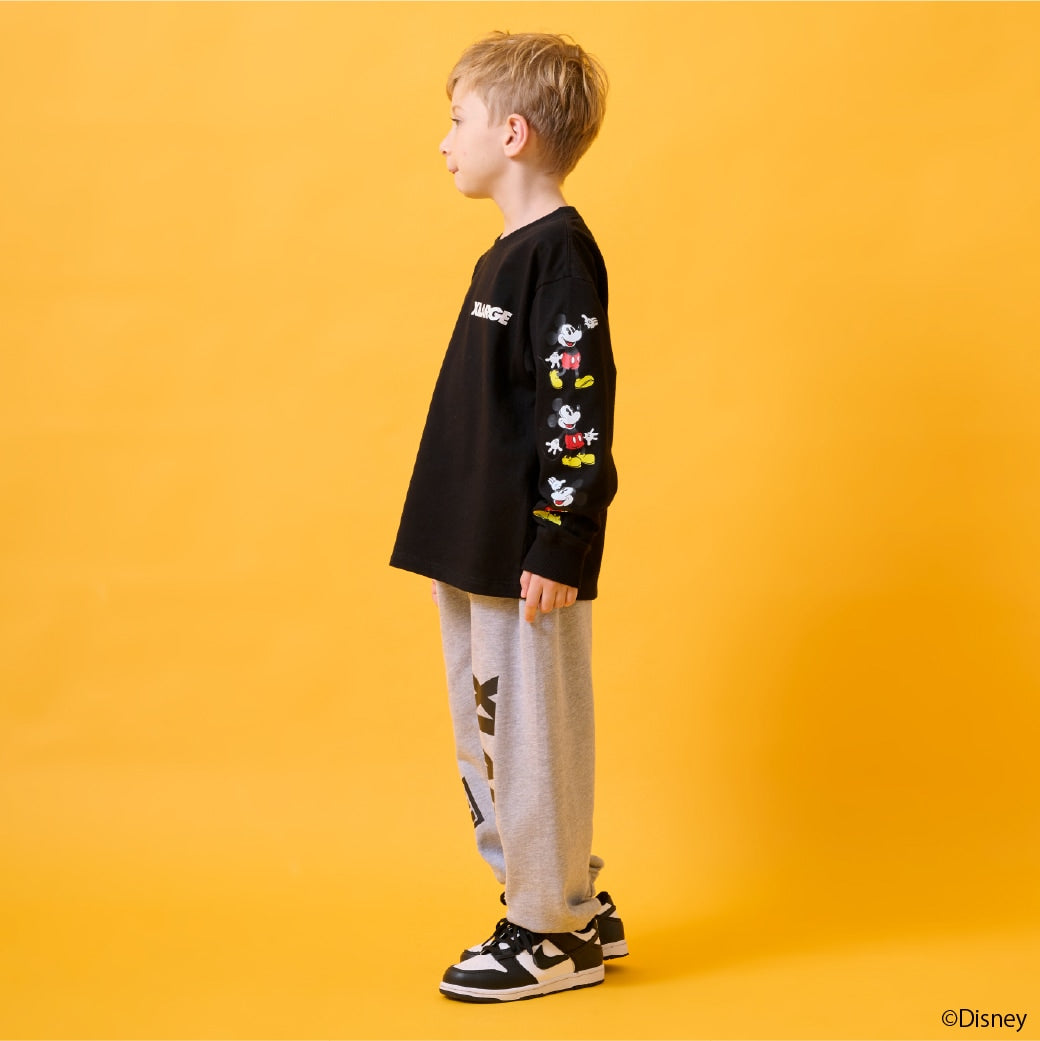 【DISNEY】ミッキーマウス/袖プリント長袖Tシャツ