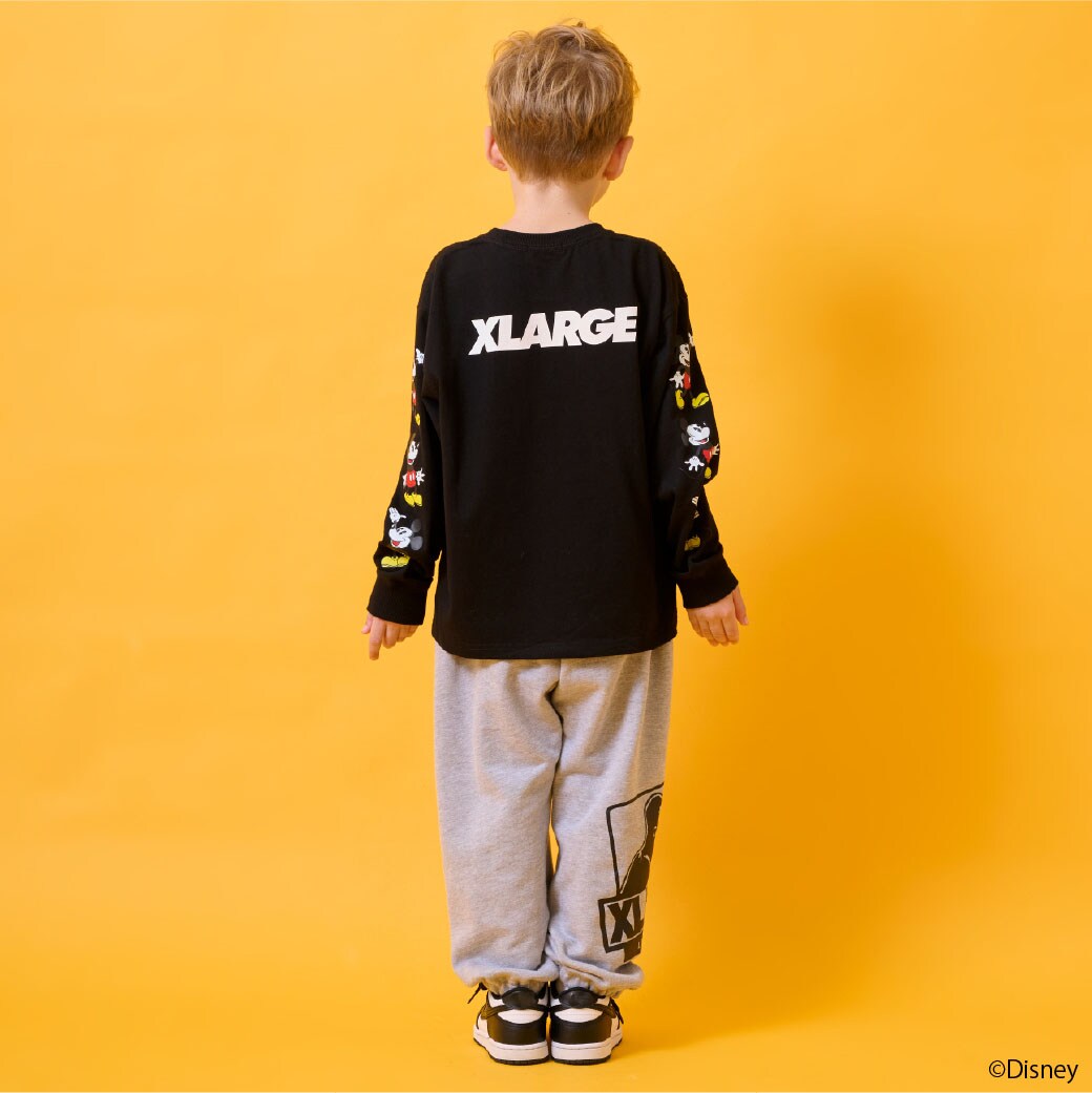 【DISNEY】ミッキーマウス/袖プリント長袖Tシャツ