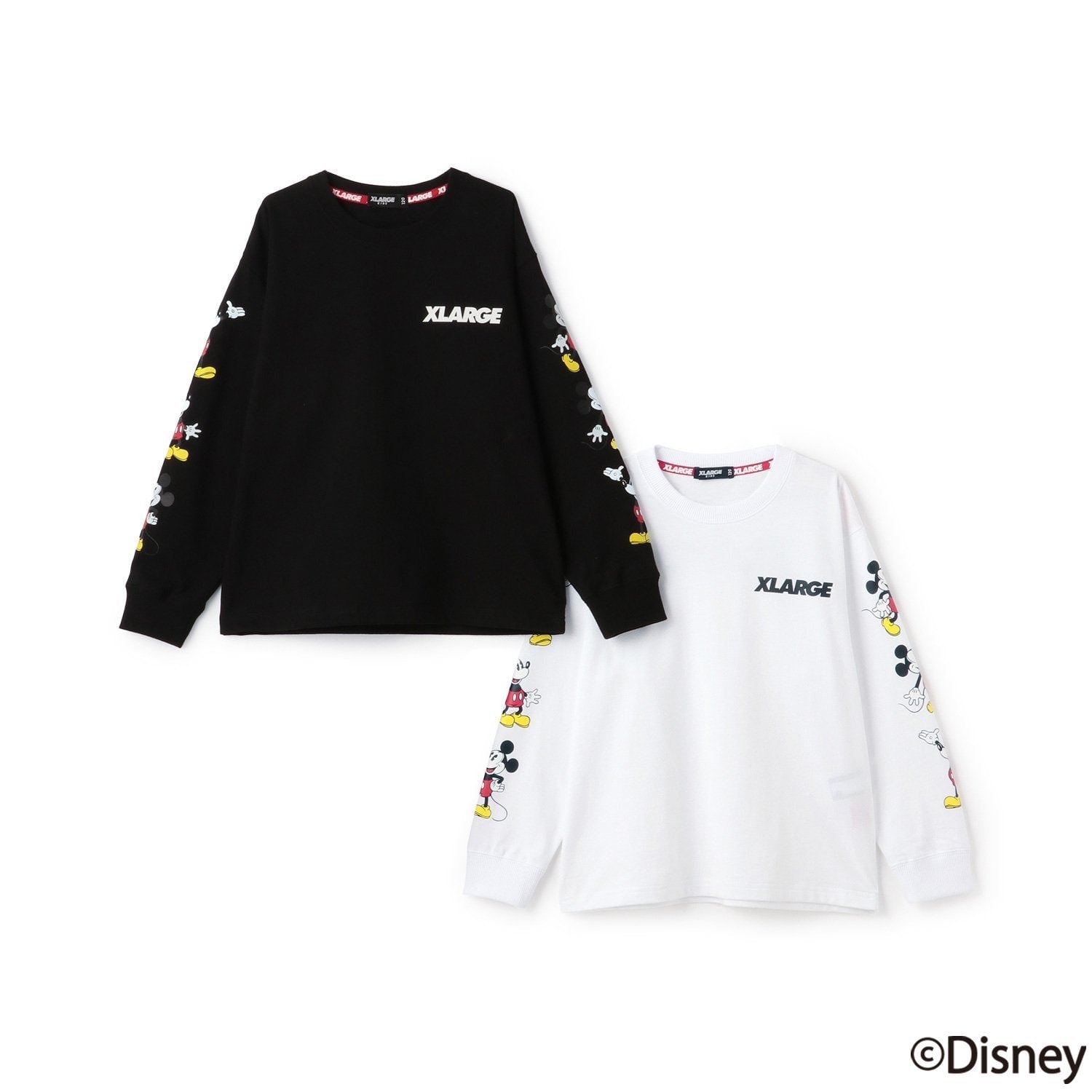 【DISNEY】ミッキーマウス/袖プリント長袖Tシャツ