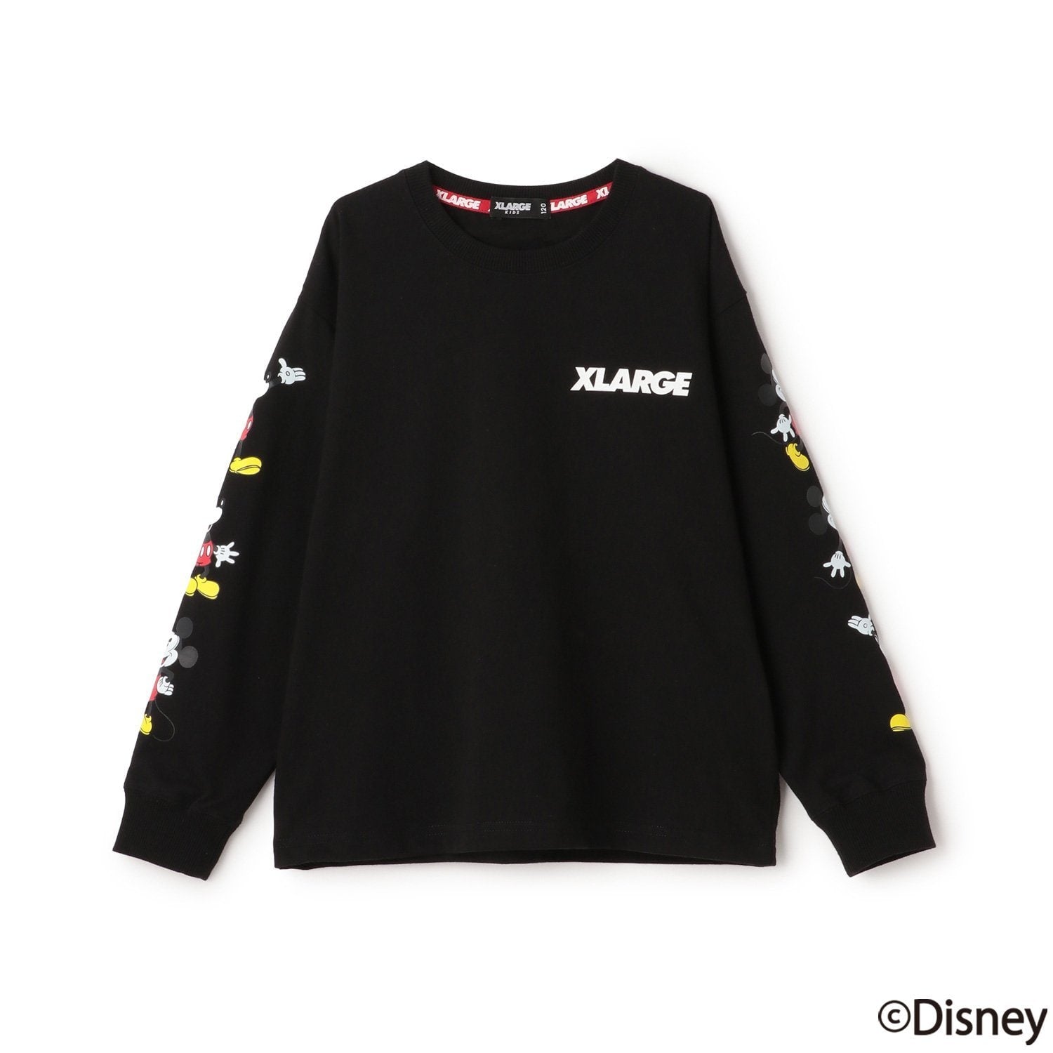 【DISNEY】ミッキーマウス/袖プリント長袖Tシャツ