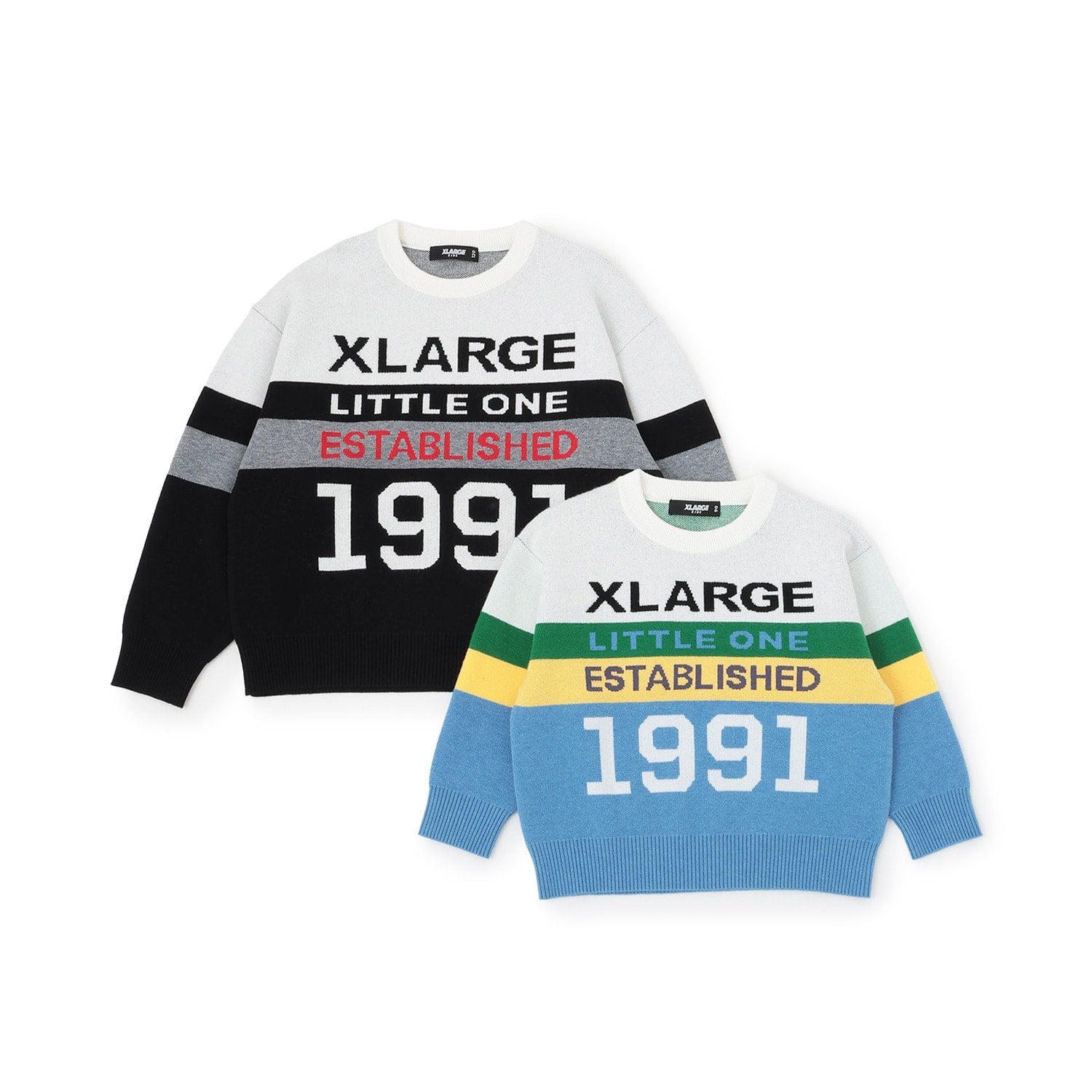 カラーブロックニットプルオーバー