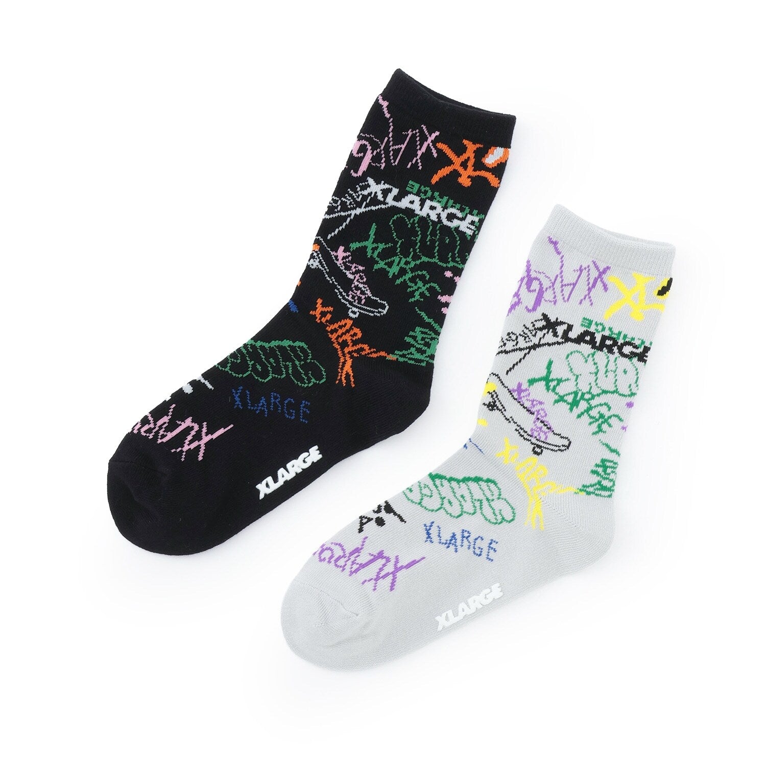 グラフィティ総柄クルーソックス