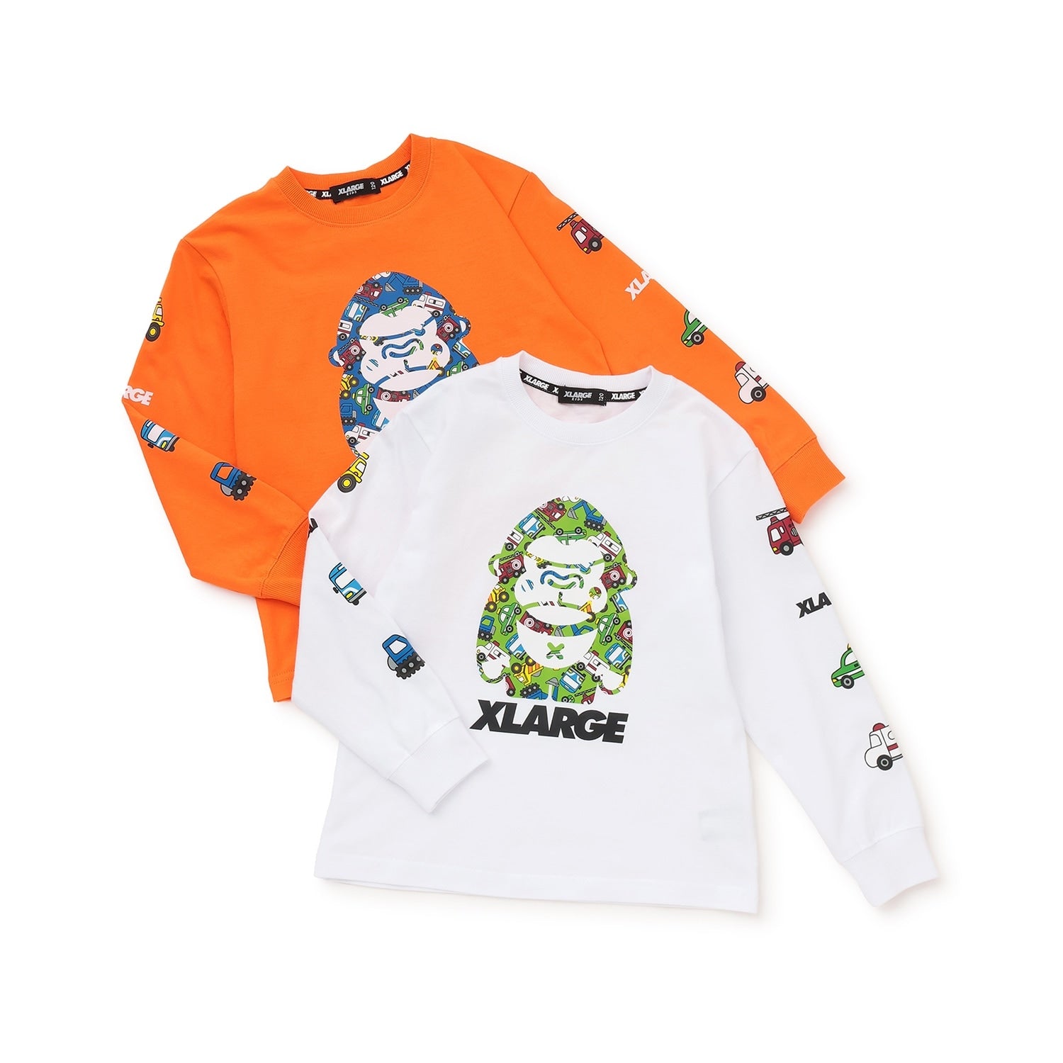 車柄ファニーゴリラ 長袖Tシャツ