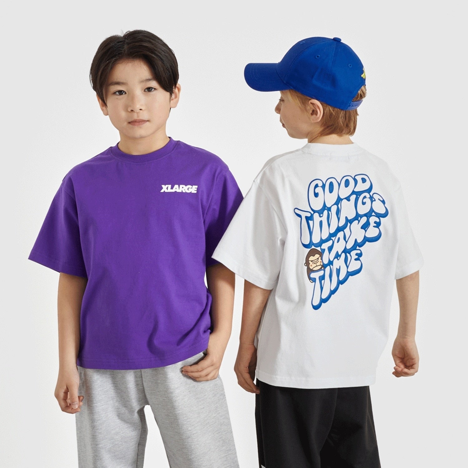 ファニーゴリラ+メッセージロゴ バックプリント半袖Tシャツ