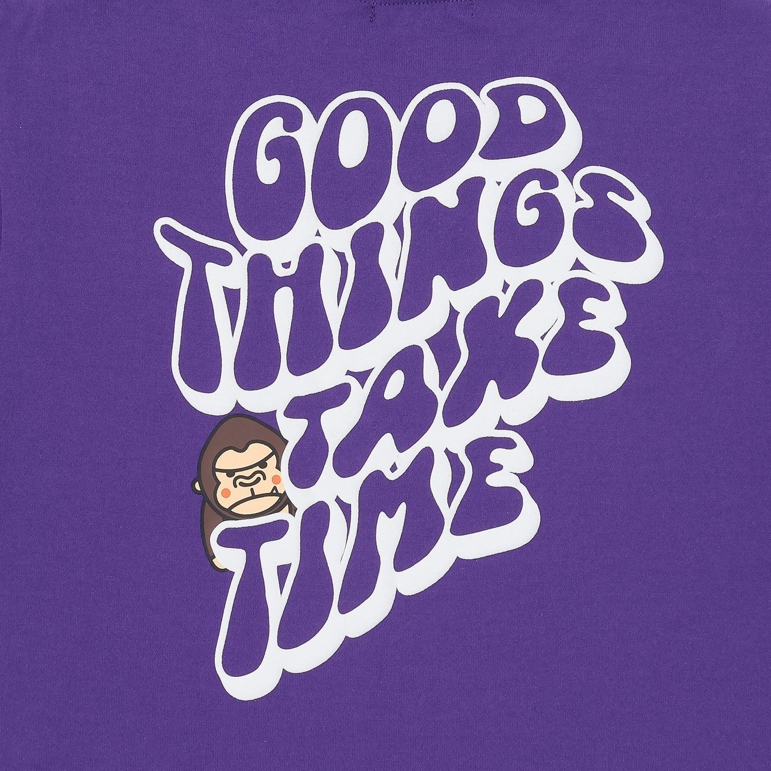 ファニーゴリラ+メッセージロゴ バックプリント半袖Tシャツ