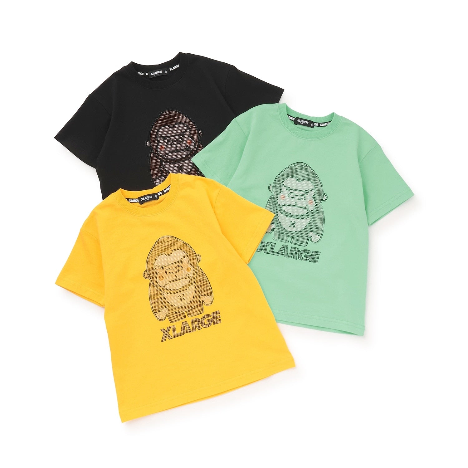 ラインストーンファニーゴリラ 半袖Tシャツ