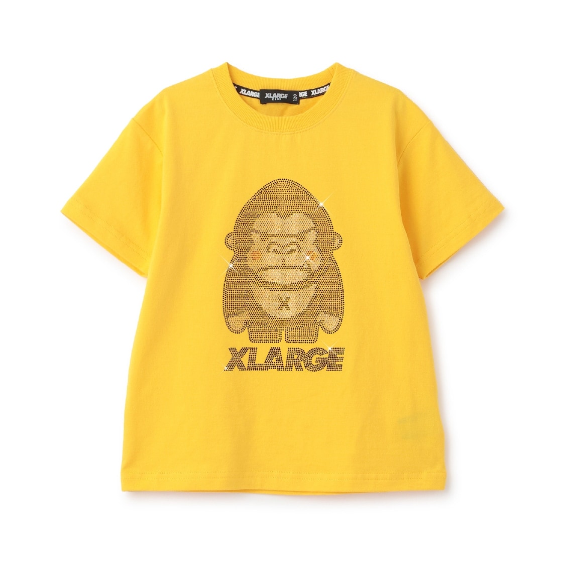 ラインストーンファニーゴリラ 半袖Tシャツ