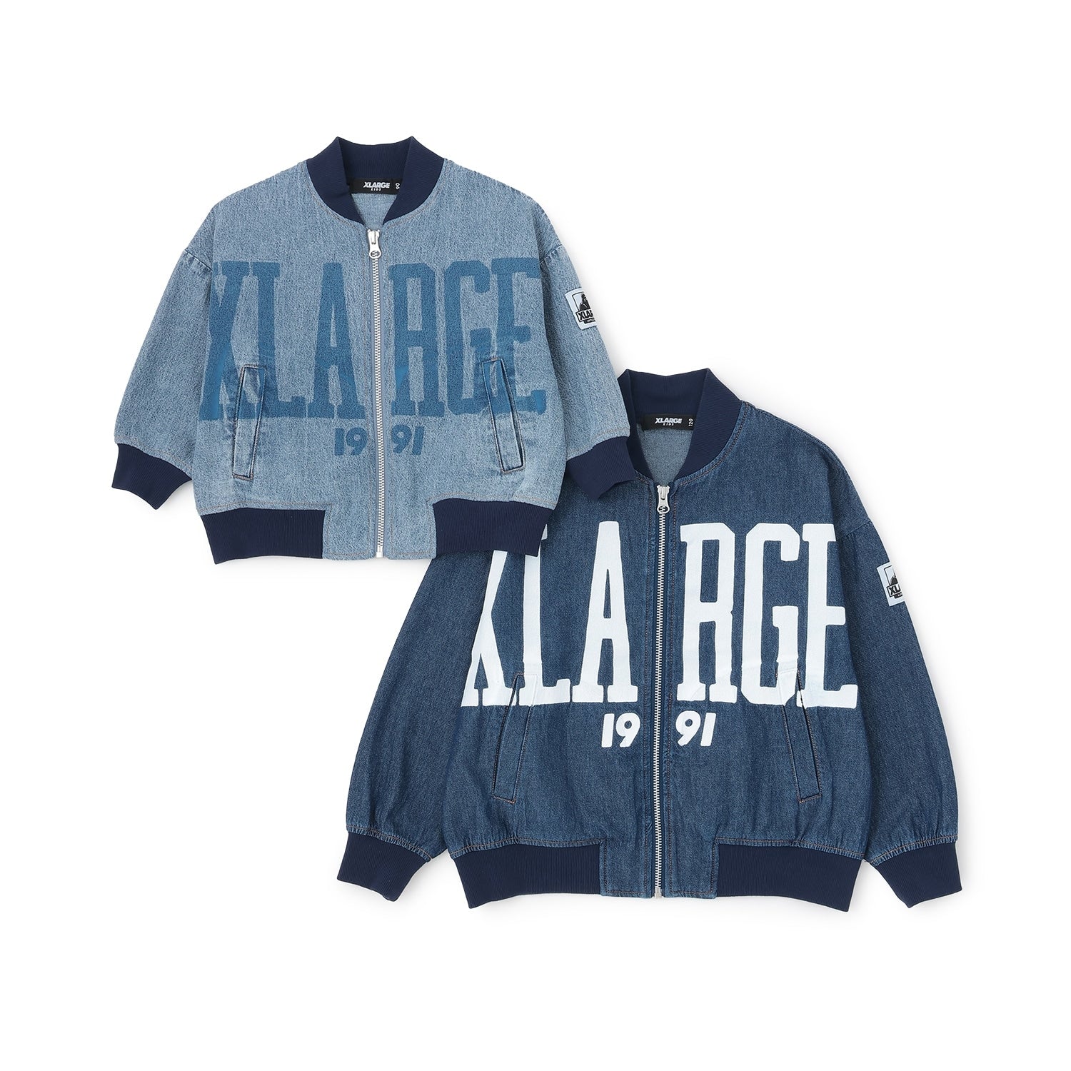 ビッグロゴプリント デニムブルゾン