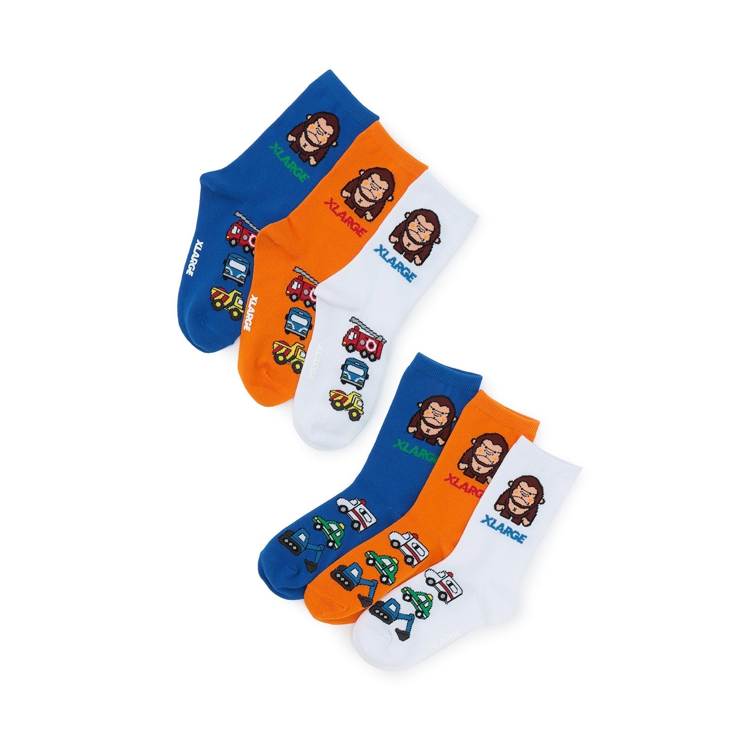 ファニーゴリラ+働く車 クルーソックス