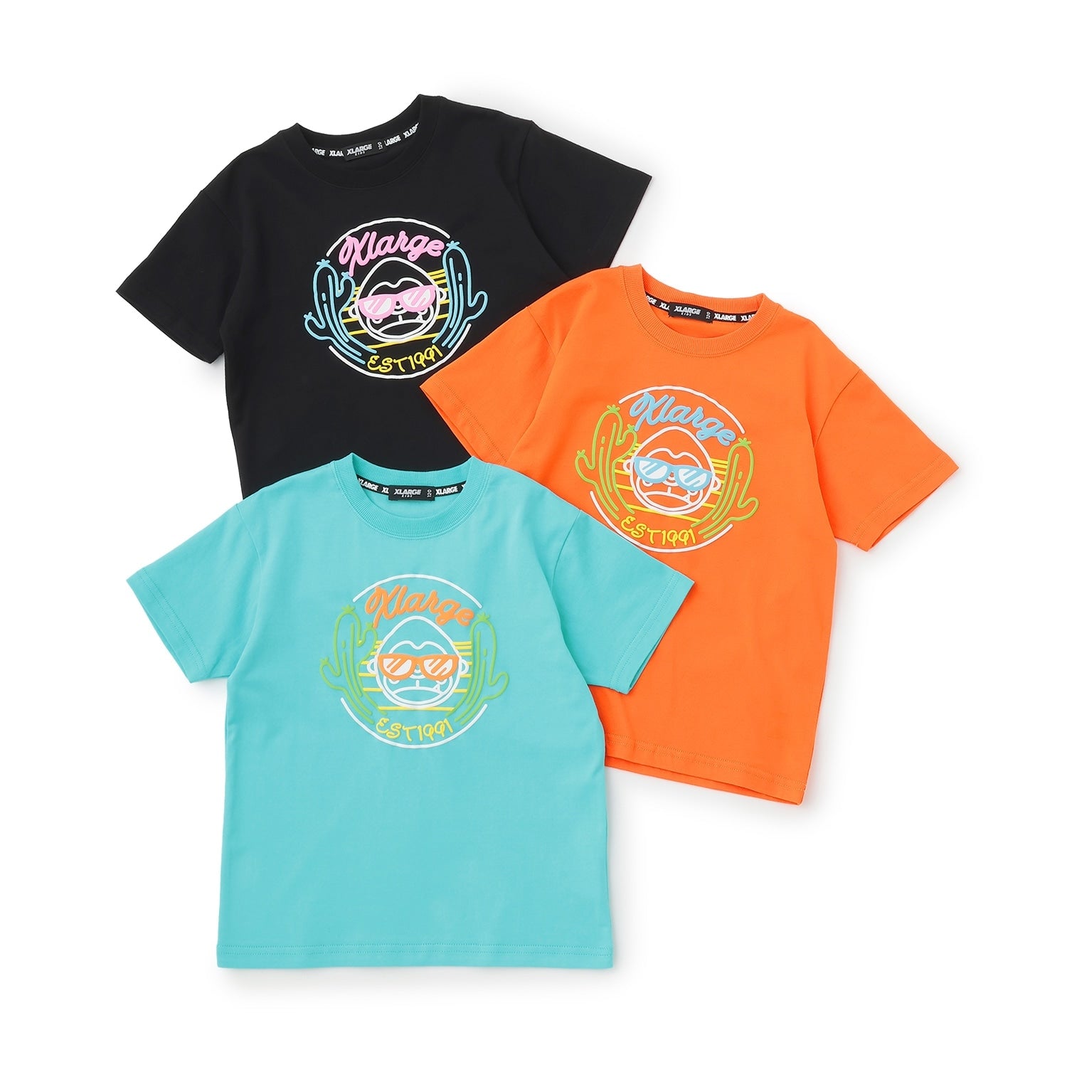 ネオンポップファニーゴリラ 半袖Tシャツ