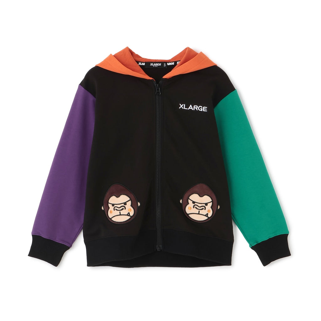 XLARGE KIDS / ファニーゴリラ カラーブロックジップパーカ – calif