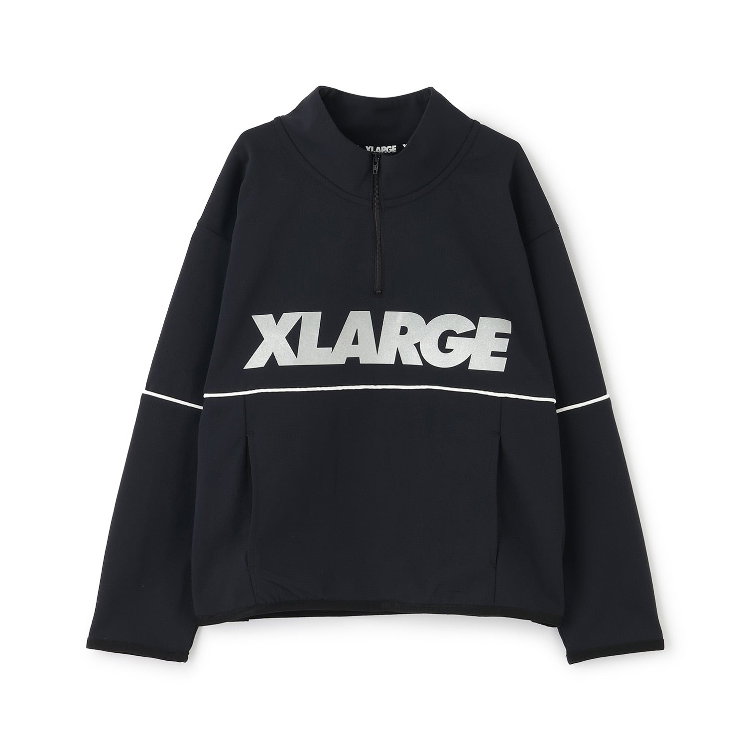 ロゴ ストレッチハーフジップトップ