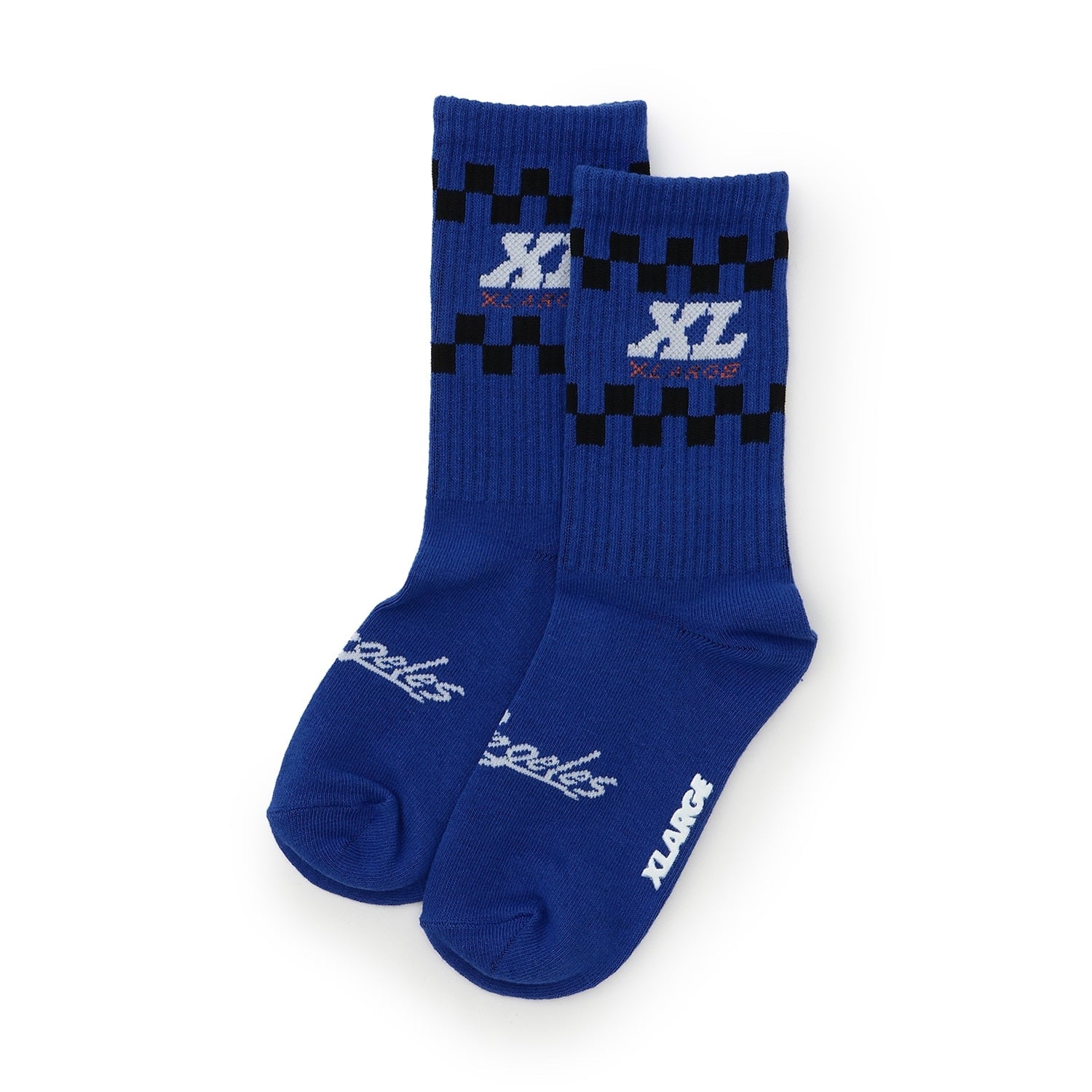 XLチェッカーリブクルーソックス