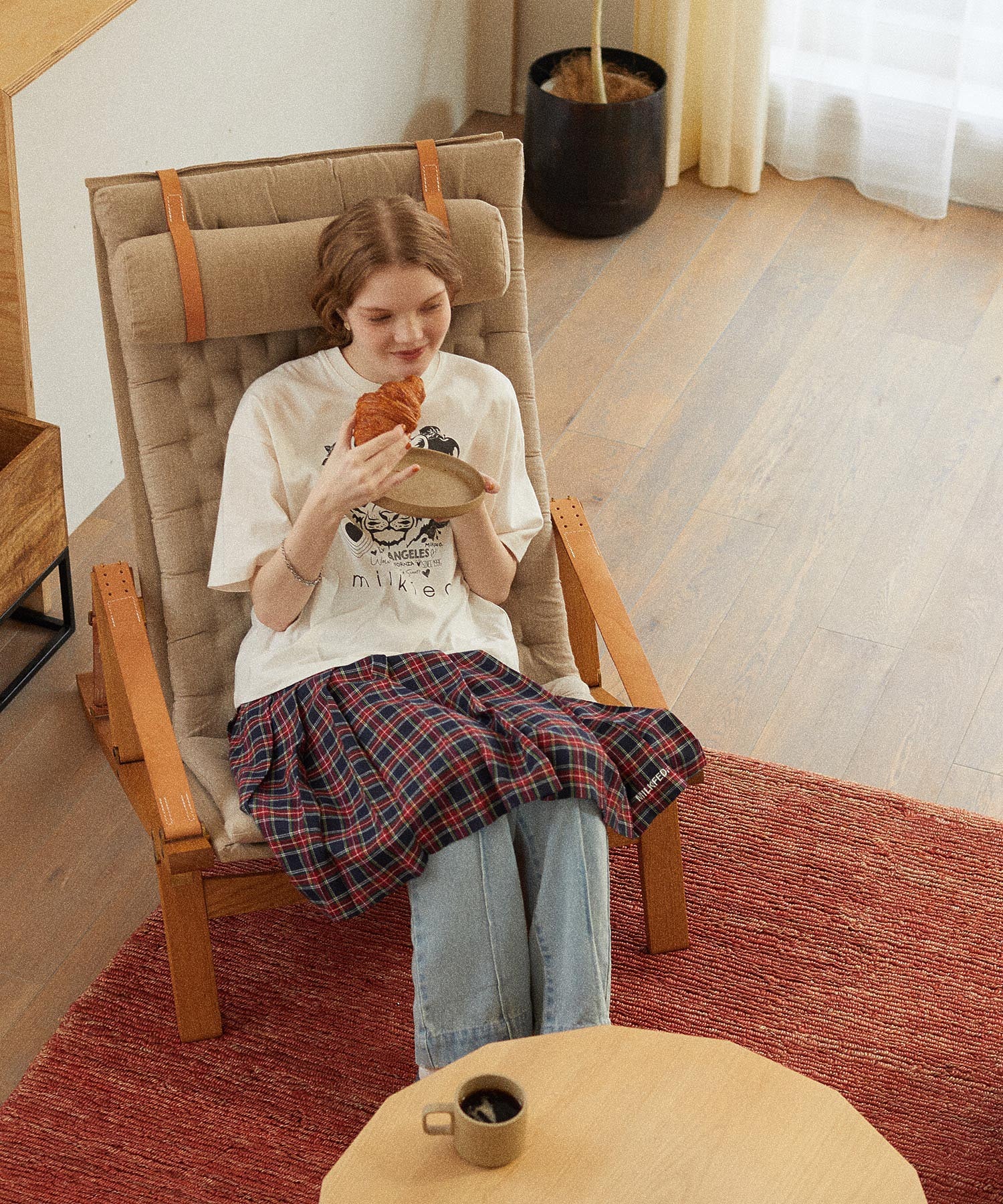PLEATED PLAID SKIRT