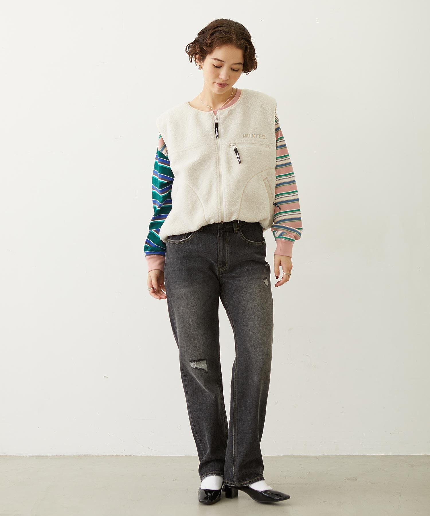 REPAIR DETAIL DENIM PANTS