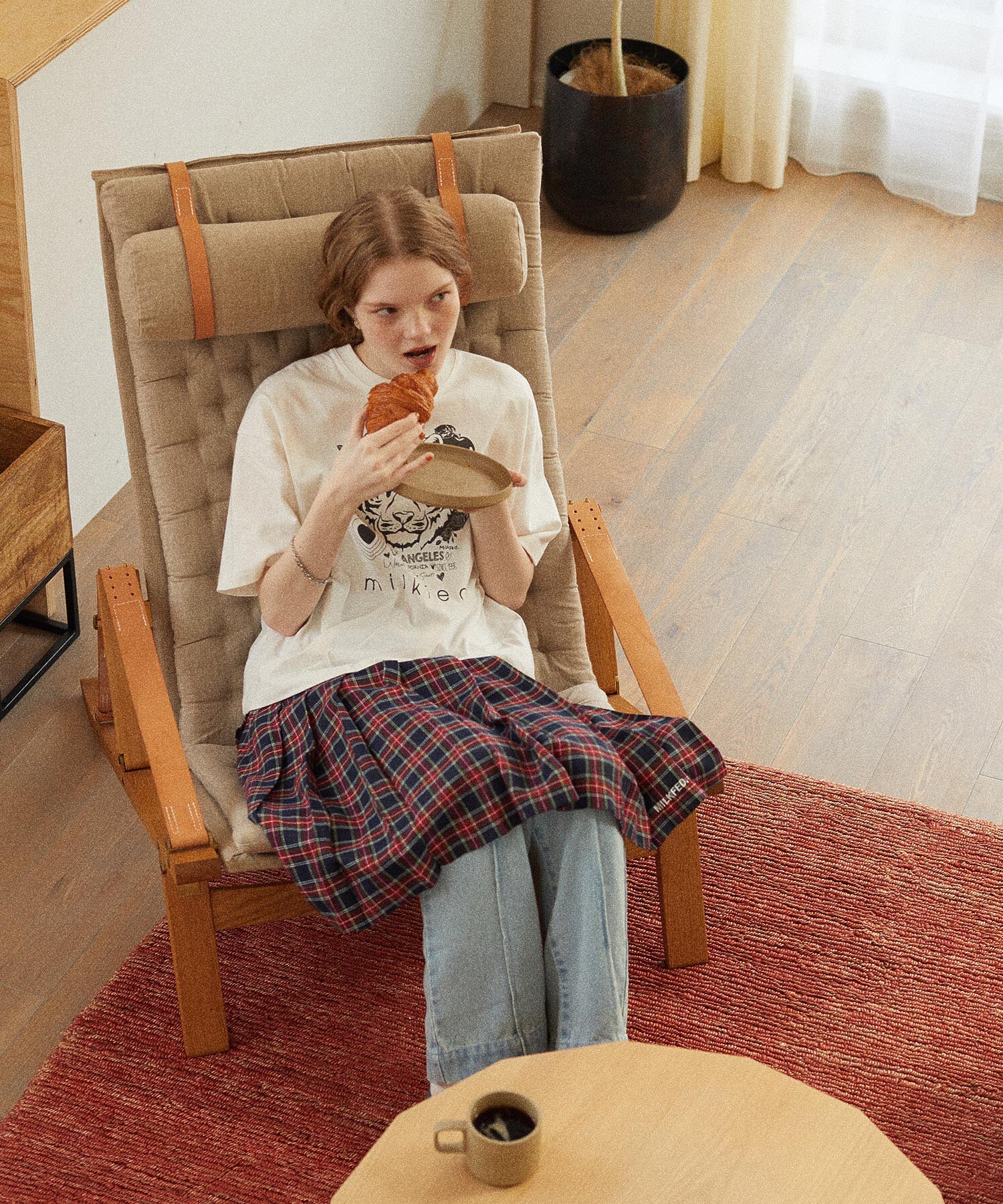 PLEATED PLAID SKIRT