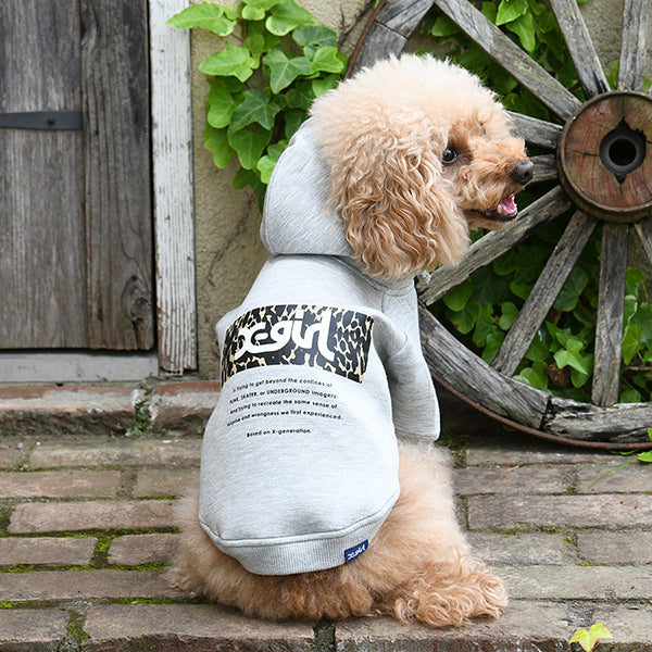 【X-girl DOGWEAR】レオパード柄ロゴフーディー