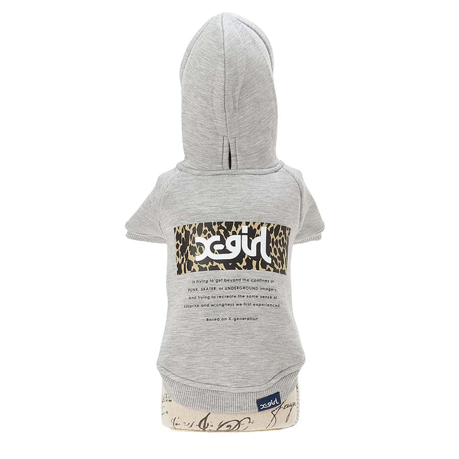 【X-girl DOGWEAR】レオパード柄ロゴフーディー