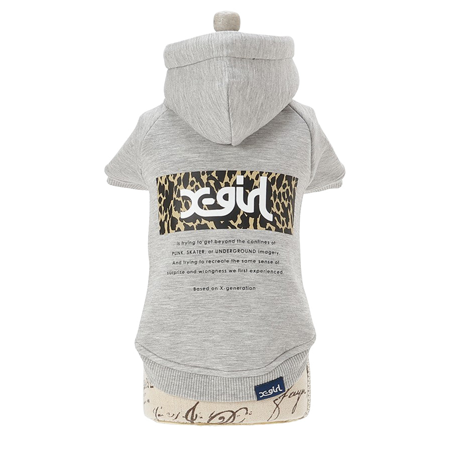 【X-girl DOGWEAR】レオパード柄ロゴフーディー