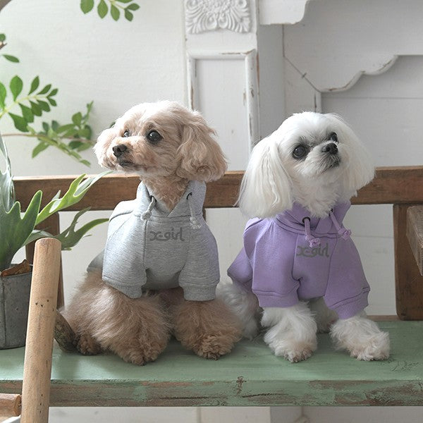 【X-girl DOGWEAR】レオパード柄ロゴフーディー