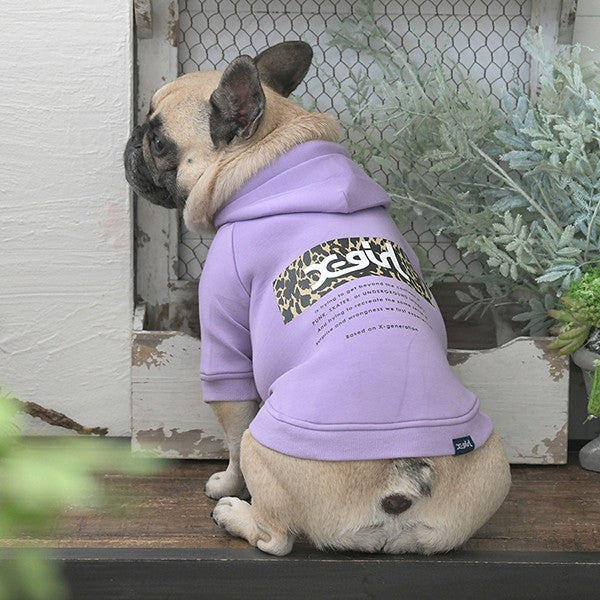 【X-girl DOGWEAR】レオパード柄ロゴフーディー