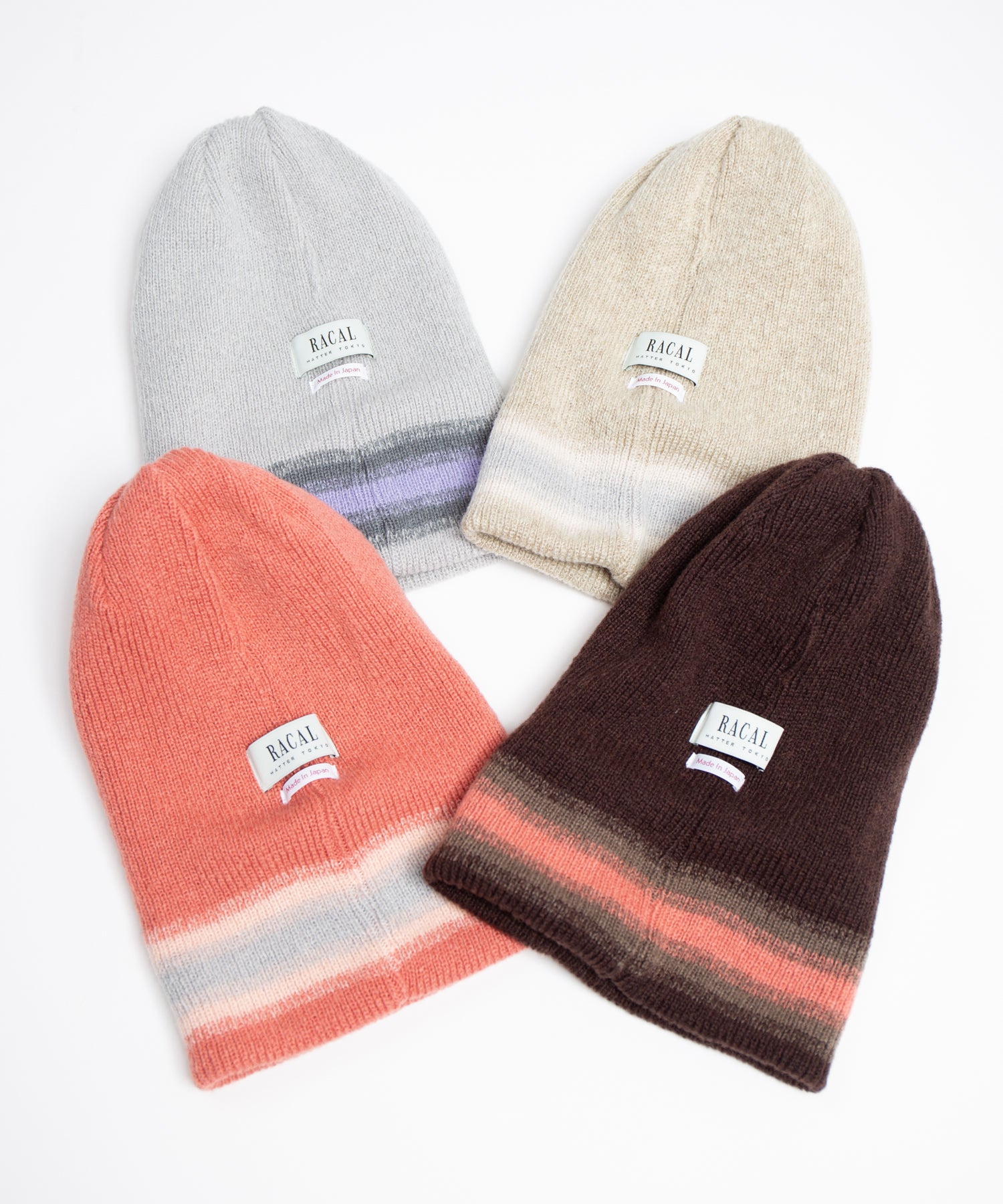 【Racal】Reversible Ombre Border Knit Cap
