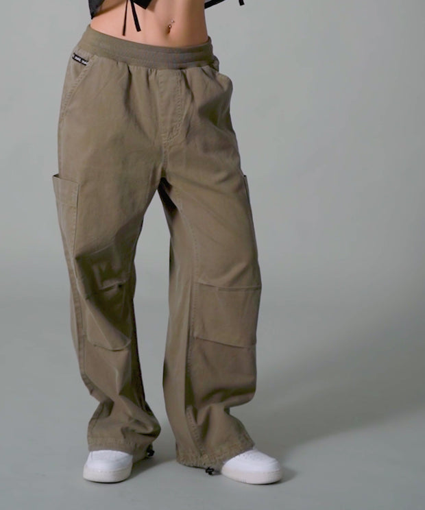 パンツ know サイドフラップストレッチワイドパンツ【洗濯機洗い可／イージー